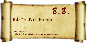Bártfai Barna névjegykártya